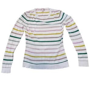 BROOKS BROTHERS Metallic Striped Sweater Top S